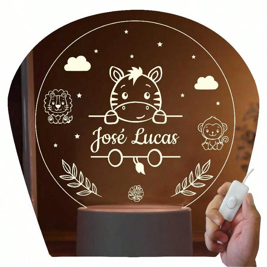 Personalized  Jungle Zebra LED Light For Boy - Lamp, Gift, Decoration, Bedroom, Cloud - 7 種 RGB 顏色 - 查看 1