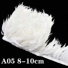 1M/39 Zoll Weißer Federn Besatz Schleife Handwerk DIY Kleidung Party Federschmuck Weihnachten Künstliche Federn Schmuckherstellung Hochzeit Handarbeit Dekoration