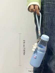 1入組卡通裝飾水瓶帶草編 - 粉色 - 查看 2