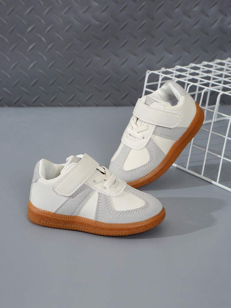 Infant Outdoor Sport Shoes For Runnings, Hiking, Casual Walking, PU Hook-And-Loop, Suitable For Party, Holiday & Riding - Grey - View 1