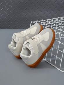 Infant Outdoor Sport Shoes For Runnings, Hiking, Casual Walking, PU Hook-And-Loop, Suitable For Party, Holiday & Riding - Grey - View 3