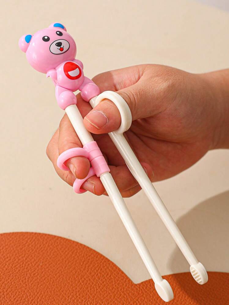 1 יחידה מקלות אכילה לילדים, עזר לחתול מצויר תרגול כלים ניידים לפעוטות - כחול - ראה 8