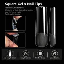XXL Gel X Nail Tips Square 240pcs Extra Long Clear Tapered Square Fake Nails Full Cover False Nail Tips For Acrylic Nail Extension - Half Matte Sqaure Nail Tips - View 5