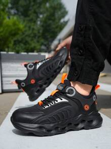 新款时尚钢头安全工作鞋，防砸防刺穿，耐用安全防护鞋，适合所有季节 - 黑色 - 查看 6