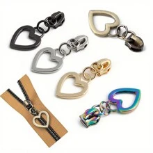 10 piezas Cierres de cremallera decorativos en forma de corazón negro de nailon para bolsas, ropa, chaquetas, manualidades y costura DIY