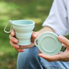 Silicone Collapsible Travel Cup With Lid - Insulated, Reusable, Hand Wash Only - Multipurpose Folding Silicone Mug For Camping, Hiking & Outdoors