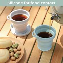 Silicone Collapsible Travel Cup With Lid - Insulated, Reusable, Hand Wash Only - Multipurpose Folding Silicone Mug For Camping, Hiking & Outdoors