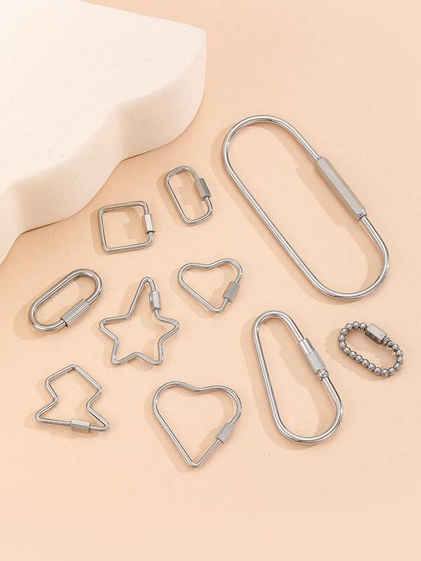 1pc Stainless Steel Asymmetric Shape Buckle, Asymmetric Spiral Buckle, Heart-Shaped Screw Buckle, Five-Pointed Star Screw Buckle, Heart Buckle, Star Screw Buckle