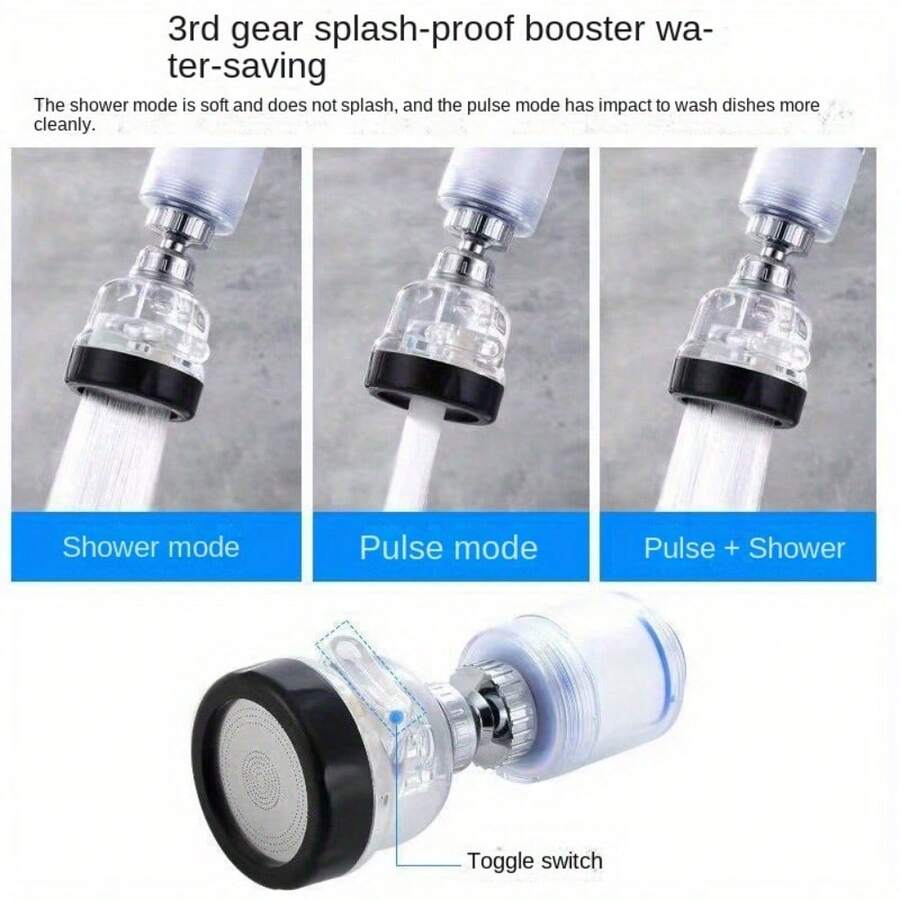 3Mode Faucet Splash Guard With Extra Long Filtered Spout Standard