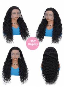 Tóc giả ren sâu phía trước lỏng lẻo 13x6 Tóc giả ren phía trước trong suốt 13x6 Tóc giả ren phía trước bằng tóc thật Tóc giả mật độ 180% cho phụ nữ Tóc thật Màu tự nhiên - màu đen - Xem 5