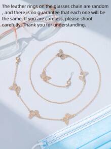 Party Butterfly Decor Glasses Chain Glasses Accessories For Women - Gold - View 4