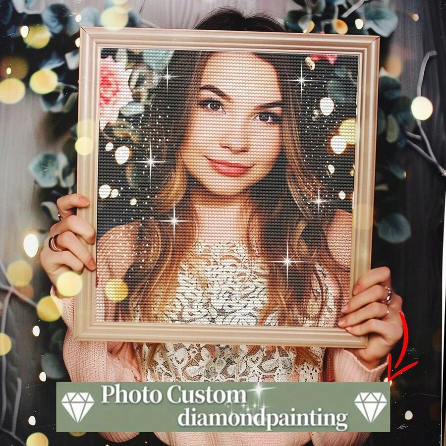 定制钻石画套件 - 5D DIY 照片钻石画，全圆钻石，任何图像定制，个性化钻石艺术工艺品，适用于家居墙壁、婚房装饰和朋友礼物
