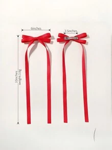 2 件装甜美芭蕾缎带蝴蝶结发夹，适合女孩 - 彩色 - 查看 5