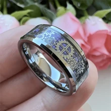 Hip Hop Men's Stainless Steel 8mm Ring - Mechanical Punk Gear Design, Synthetic Stone, Silver With Black Detail, Fashion Accessory For Men, Ideal Gift For Father's Day Or Anniversary, High-Quality Jewelry Sizes 6-13 - Ring - View 50