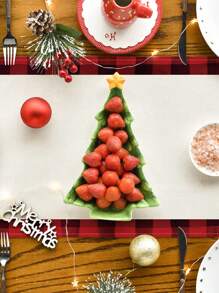 1pc Thick Linen Christmas Table Runner, Christmas Party Room Table Atmospheric Decoration Christmas Tree Pattern Tablecloth Set, Winter Christmas Eve Christmas 2025 New Year Party Gift Decoration, Xmas Party Home Decor Table Decor Christmas Ornaments - Multicolor - View 6