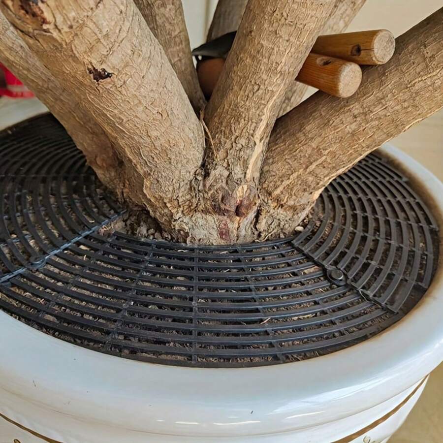 Flower Pot Surface Protector Grid Prevents Water Damage, Enhances