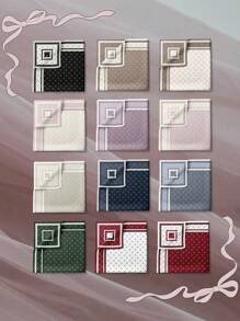 型号 1 件优质丝缎材料，优雅对比格子条纹印花图案，时尚优雅的女士头巾，柔软丝滑的头巾披肩头带 Abaya 配饰面纱服装 - 彩色 - 查看 7