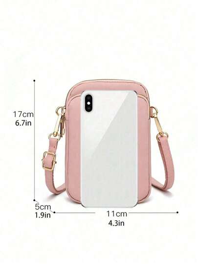 1pc Casual Fashion Crossbody Bag With Phone Pouch And Coin Purse, Suitable For Girls, Travel, Back To School, Gift (Letter DIY Handmade Bag!)