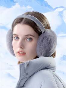 1pc Solid Color Plush Foldable Ear Muffs For Women - Warm & Soft Fur Lining, Lovely Pink Design, Perfect Choice For Autumn & Winter - A - View 9