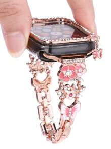 1个蝴蝶吊坠设计，触屏灵敏，无需贴膜，兼容，表壳和流苏合金表带需另行购买。表带和表壳可组合购买，享受更多优惠。兼容 Ultra/SE/8/7/5/4/3/2，尺寸为38/40/41/42/44/45/49毫米。