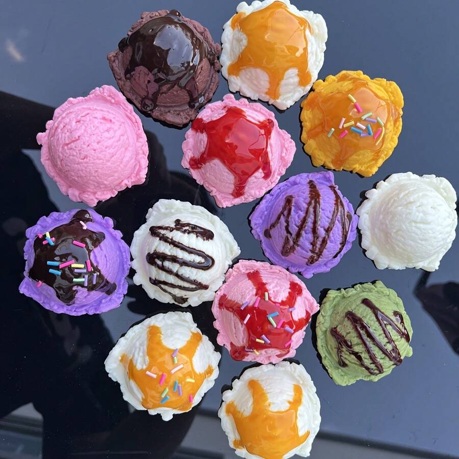 3 Pcs PVC Simulation Ice Cream Ball, Realistic Ice Cream, Photography