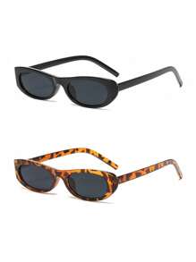 1 buc. Ochelari de soare cu ramă ovală simplă pentru femei, ochelari de soare decorativi în stil european și american retro, casual, stil exterior, stil stradal, potriviți pentru utilizare zilnică și călătorii, accesorii de plajă pentru femei, ochelari de soare pentru vacanță de vară la plajă, în aer liber, călătorii