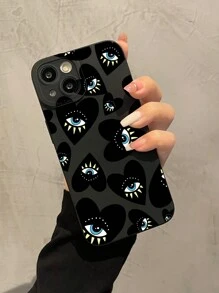 1PC Black Heart Eyes Full Body Shockproof Phone Case Compatible With Iphone 15 14 13 12 11 Pro Max, A13 A21S A52 Waterproof Anti-Fall Scratch Resistant,International Version, Not The Domestic Version - Multicolor - View 3