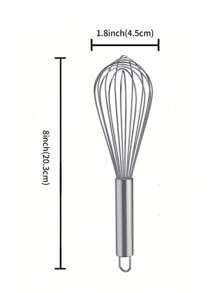 3pcs Whisks For Cooking, Stainless Steel Whisk For Blending, Whisking, Beating And Stirring, Enhanced Version Balloon Wire Whisk Set, 8"+10"+12" - Silver - View 11