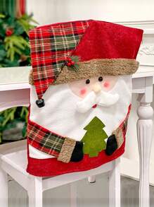 Coprisedia Cappello di Babbo Natale per decorazione di ristoranti, hotel e casa, coprisedia in velluto rosso per decorazione natalizia della sedia