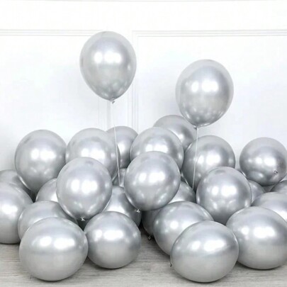 25 Unidades Balão Bexiga Metalizado Cromado Número 5 Polegadas Para Festas