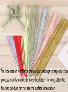 10pcs/Pack Snowflake Organza Ribbon Bows, Gift Wrapping Ribbons, Colorful Ribbons For Crafts, Parties, Weddings, Wedding Cars - Mint Green - View 4