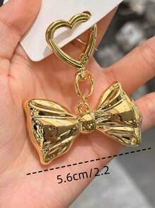 1 件男女通用韩版蝴蝶结心形钥匙扣、耳机盒、包包饰品配件，适合情侣和闺蜜的礼物