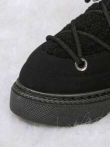 女士户外雪地靴，时尚设计，做工精细，风格新潮 - 黑色 - 查看 7