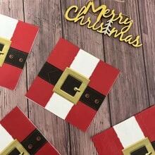 20 pezzi di tovaglioli natalizi, tovaglioli di carta monouso a 2 veli per hotel, decorazione tavolo per feste di Natale, con stampe di Babbo Natale rosso, fiori, cinture e cervi natalizi e alberi di Natale - Rosso - Visualizzare 17