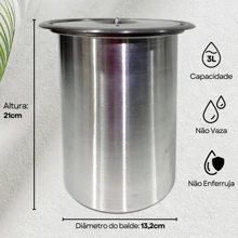 3-Liter Built-In Stainless Steel Waste Bin For Gourmet Granite Sink Does Not Rust - Bạc - Xem 3