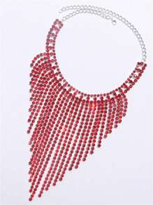 Boheemse stijl luxe kwast ketting, glamoureuze sprankelende kristal dikke ketting accessoire voor vrouwen, elegant voor feest/nachtclub