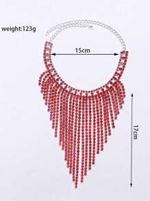 Boheemse stijl luxe kwast ketting, glamoureuze sprankelende kristal dikke ketting accessoire voor vrouwen, elegant voor feest/nachtclub