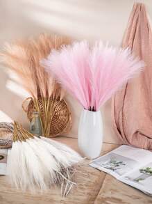 5/15 件波西米亚风格人造蒲苇草茎，羽毛般纹理，农舍婚礼家居装饰，适用于客厅/卧室，自然风格中心装饰礼物 - Pampas - 查看 11