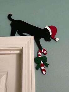 1件狗狗主题圣诞门角装饰，木质门框挂饰，乡村风格，适合节日氛围、派对装饰、门角装饰、灯开关装饰，最佳生日圣诞礼物，家居圣诞礼物，圣诞装饰 - 多色 - 查看 6