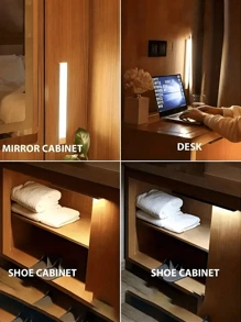 Motion Sensor Light Wireless LED Night Light Type C Rechargeable Light Cabinet Wardrobe Lamp Staircase Backlight For Kitchen LED,Wireless Magnetic Under Counter Wall Closet Lighting