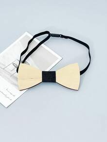 1pc (Vân gỗ ngẫu nhiên) Nơ gỗ trơn màu cho nam, Nơ gỗ trang trí áo sơ mi và vest - Nhiều màu - Xem 4