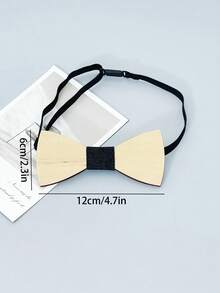 1pc (Vân gỗ ngẫu nhiên) Nơ gỗ trơn màu cho nam, Nơ gỗ trang trí áo sơ mi và vest - Nhiều màu - Xem 6