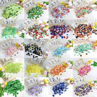 1 pezzo / 10g 1,5 cm Coriandoli di forma rotonda multicolore, decorazione per tavolo da festa di compleanno/Natale/Carnevale, decorazione per palloncini, Natale