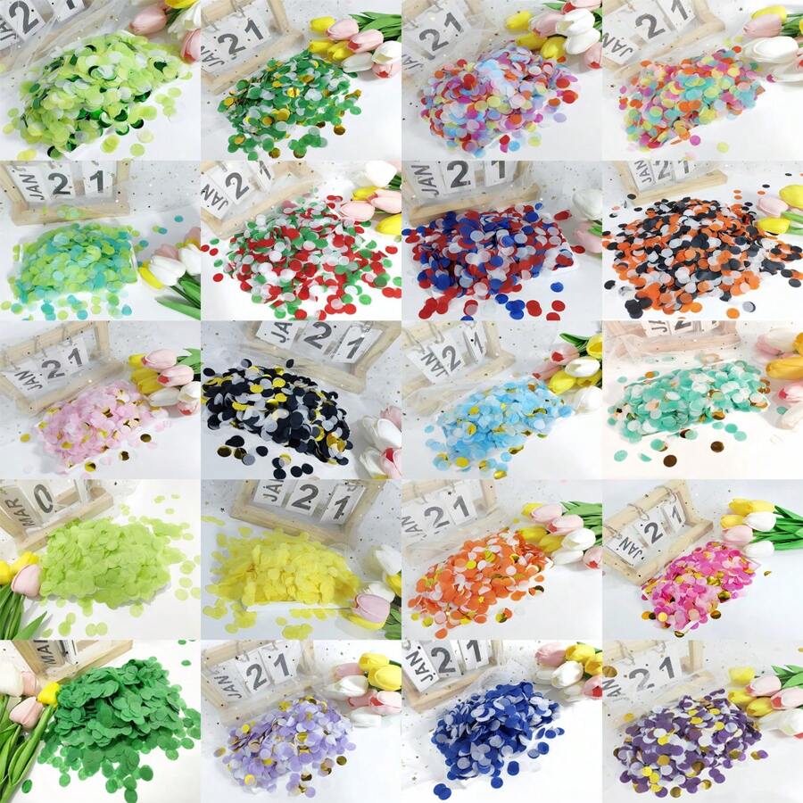 1pc/10g 1.5cm Multi-Color Confetti Round Shape, Birthday/Christmas/Carnival, New Year Party Table Decoration, Balloon Decoration,Christmas - Various Color Specifications - View 1