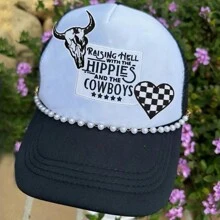 Bộ 5 miếng vá thêu Hippie - Miếng dán ủi/may cho quần áo tự làm, ba lô, mũ lưỡi trai & giày vải Miếng vá cho quần áo Miếng vá cho mũ, Logo đen trắng - Đen và trắng - Xem 4