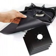 Kit With 4 Reusable Non-Stick Teflon Stove Protectors - 黑色 - 查看 1