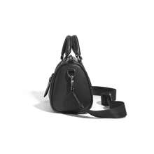 复古几何图案PU皮革经典圆筒单肩包，休闲斜挎包，街头风手提包，男士圣诞礼物佳选