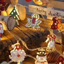 1 pièce Guirlande lumineuse de Noël mignonne à LED - Père Noël, bonhomme de neige et plus - Décoration intérieure de fête, ambiance de chambre [Piles non incluses], Décoration de chambre Décoration de Noël Lumière de Noël Décoration de chambre Décoration de maison Décoration de fête Décoration de fête Cadeau de Noël Décoration d'arbre de Noël Ornements