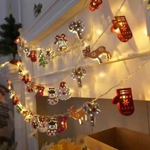 1 pièce Guirlande lumineuse de Noël mignonne à LED - Père Noël, bonhomme de neige et plus - Décoration intérieure de fête, ambiance de chambre [Piles non incluses], Décoration de chambre Décoration de Noël Lumière de Noël Décoration de chambre Décoration de maison Décoration de fête Décoration de fête Cadeau de Noël Décoration d'arbre de Noël Ornements