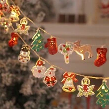 1 pièce Guirlande lumineuse de Noël mignonne à LED - Père Noël, bonhomme de neige et plus - Décoration intérieure de fête, ambiance de chambre [Piles non incluses], Décoration de chambre Décoration de Noël Lumière de Noël Décoration de chambre Décoration de maison Décoration de fête Décoration de fête Cadeau de Noël Décoration d'arbre de Noël Ornements